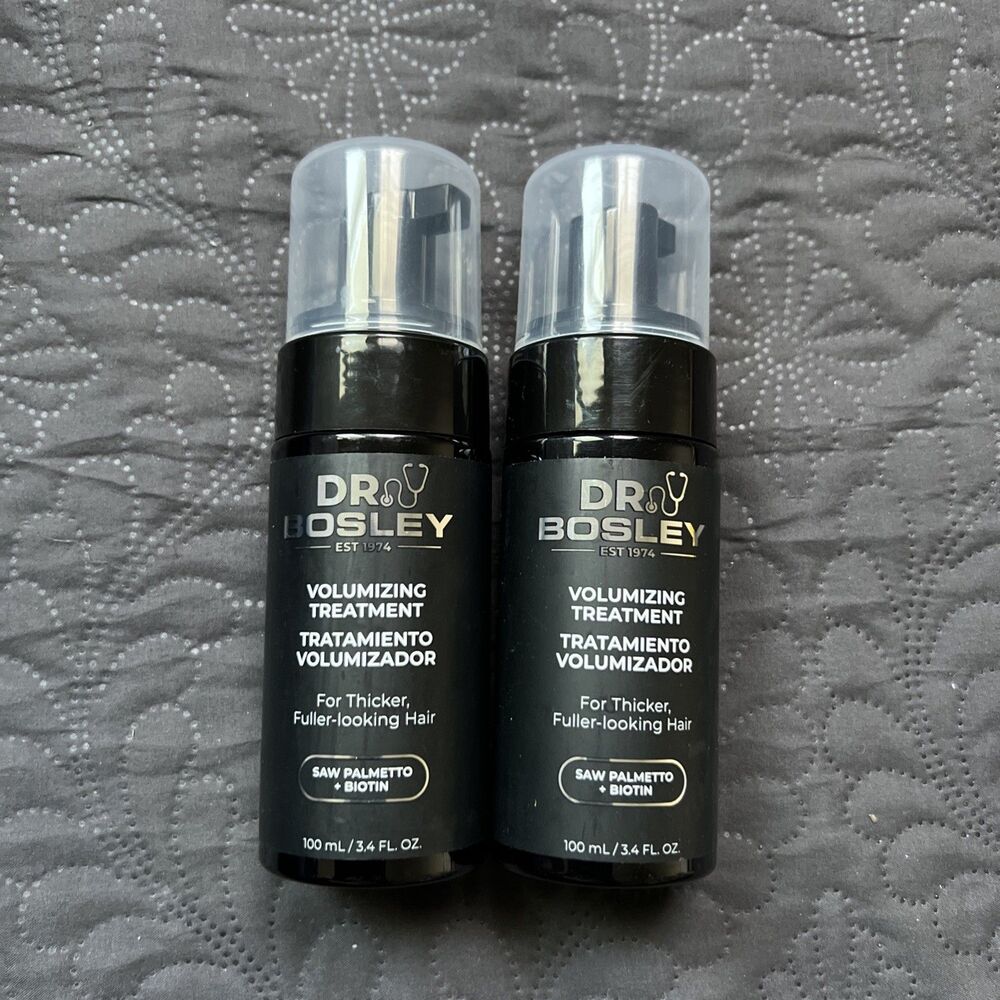 Dr Bosley Volumizing Treatment 3.4oz 2pc Saw Palmetto Biotin Hair Thickening Tre